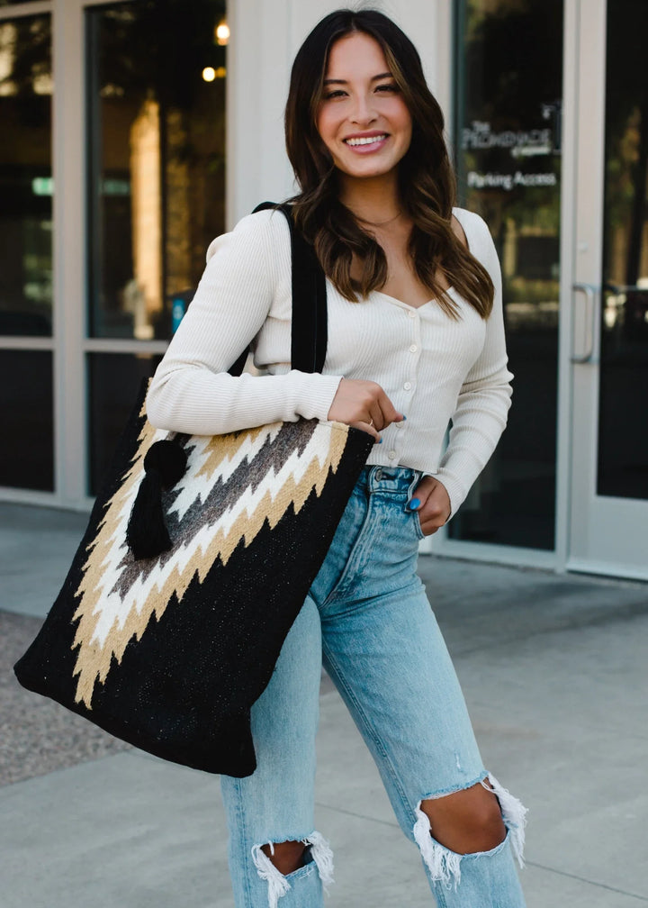 Black Aztec Tote
