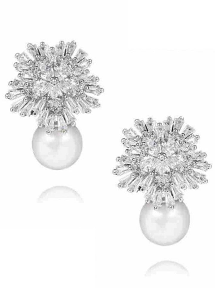 Snowflake Pearl Drop Earring