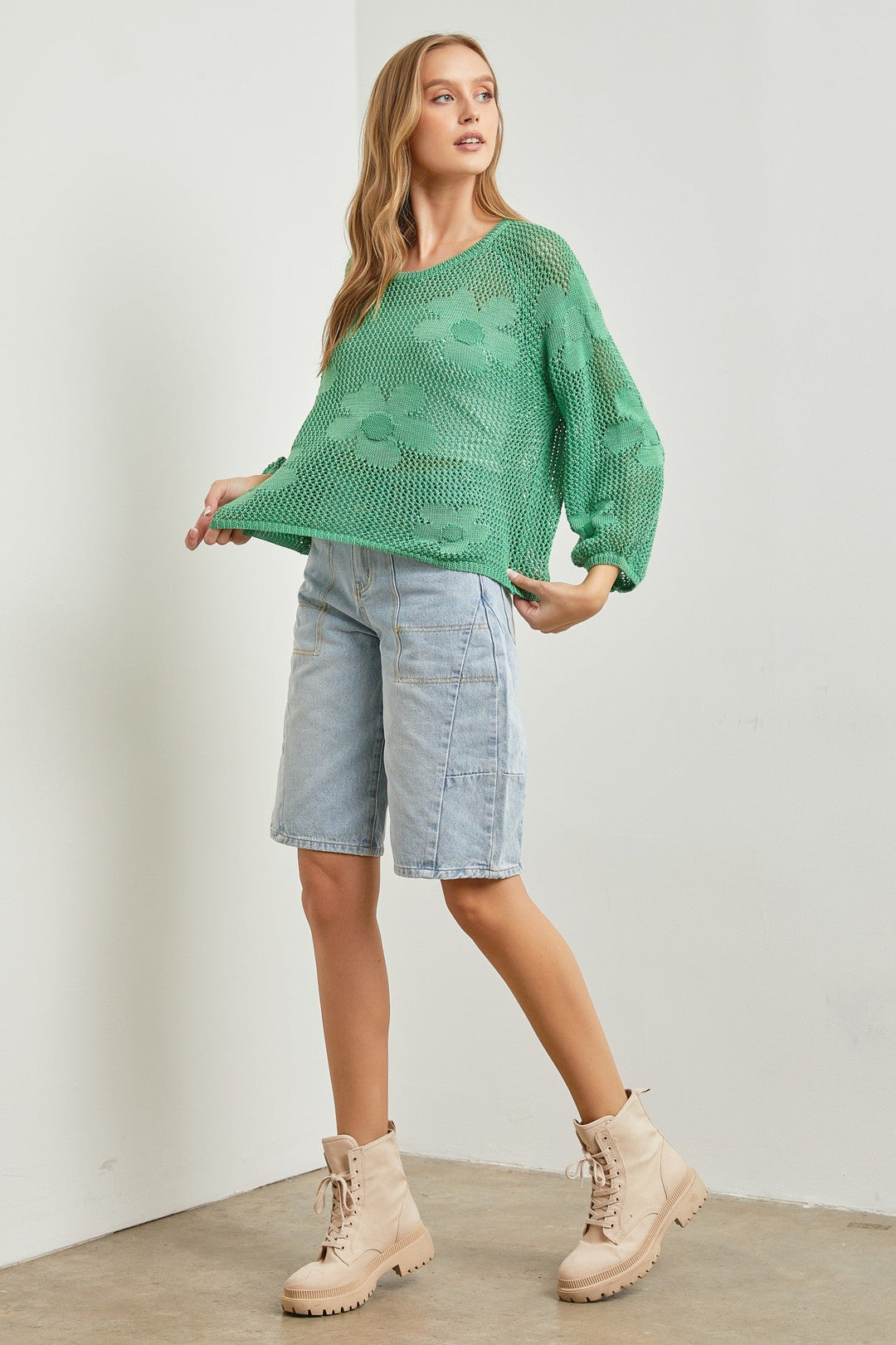 Crocheted Flower Sweater