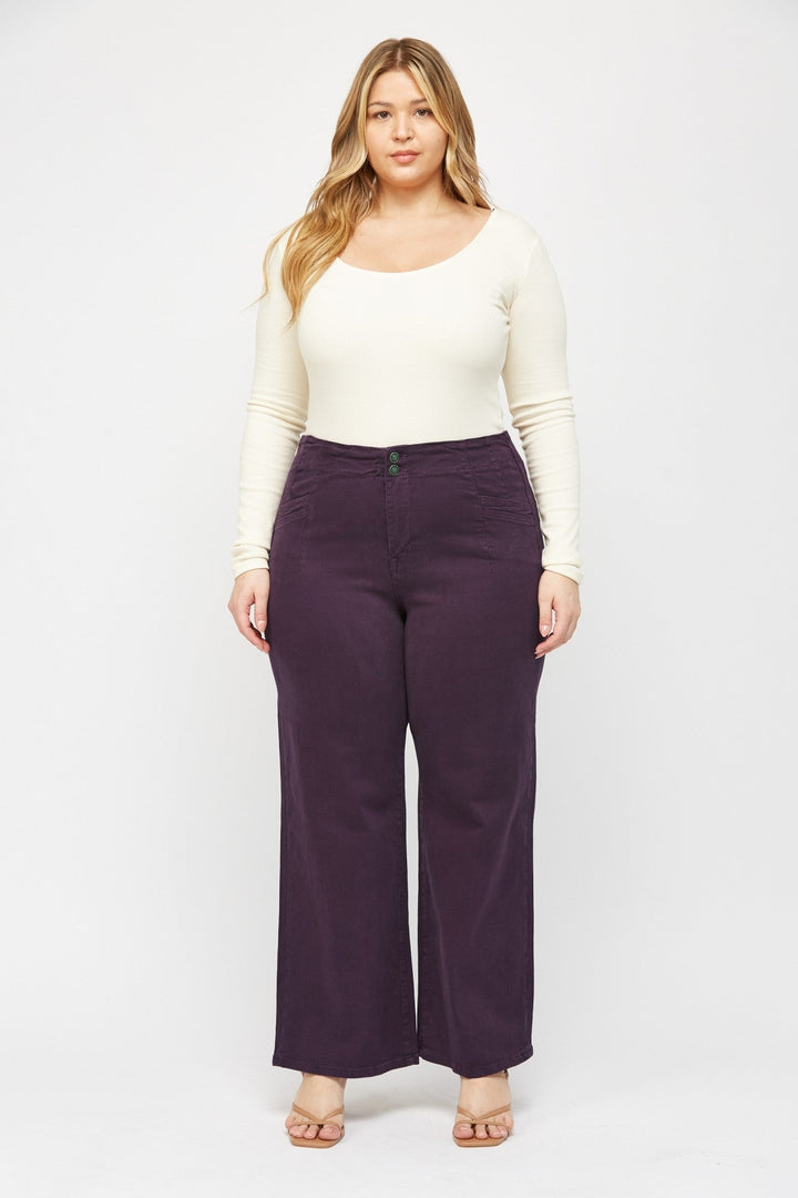 Mica Plum Wide Leg Denim Jeans