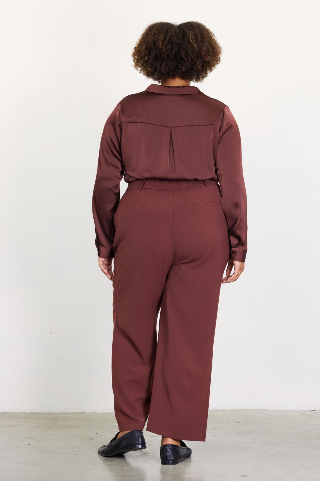Chocolate Satin Button Down