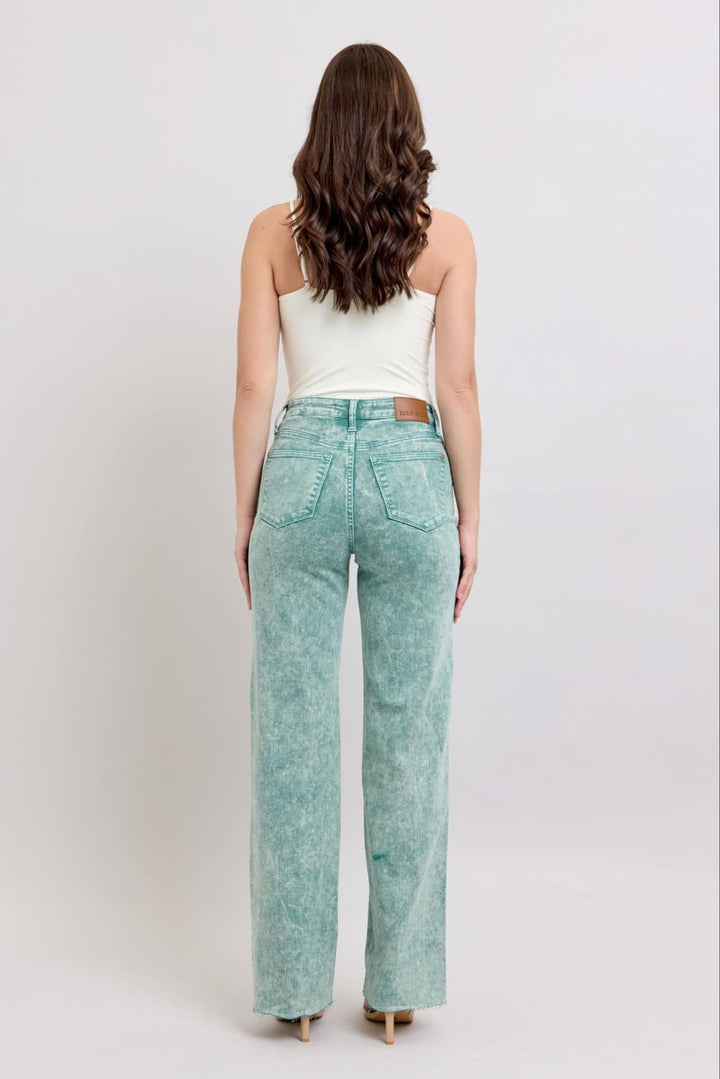 Judy Blue Sea Green Dad Denim Jeans