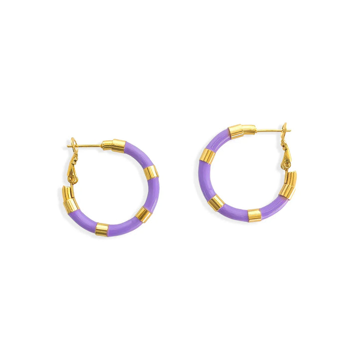 Lavendar Hoop Earrings