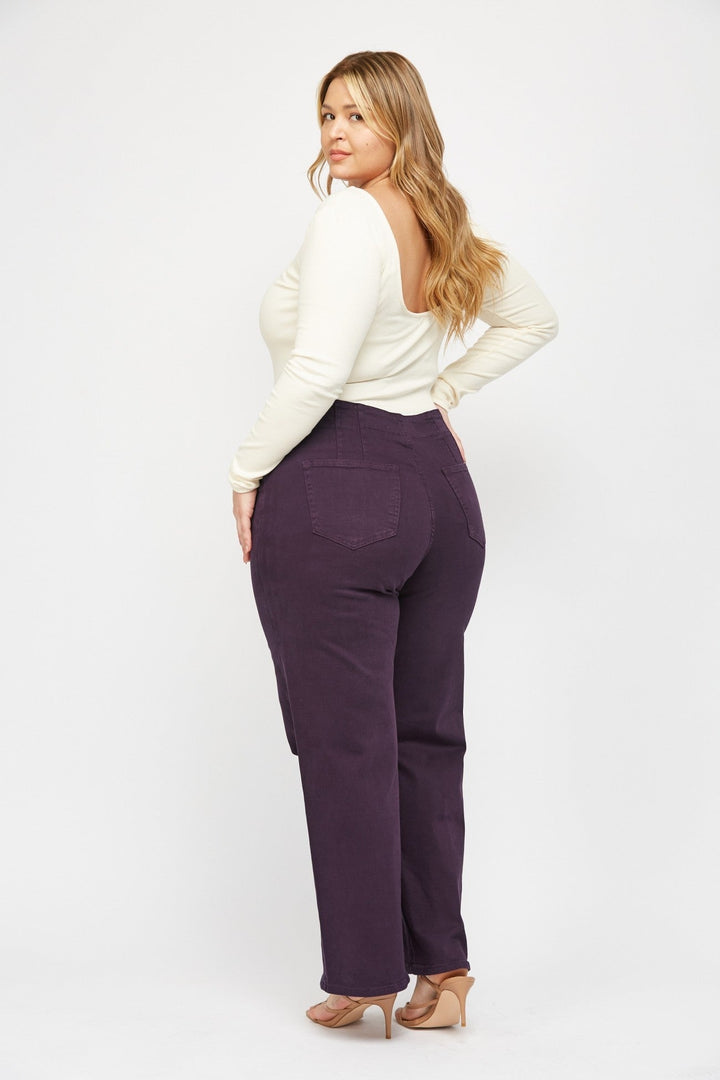 Mica Plum Wide Leg Denim Jeans