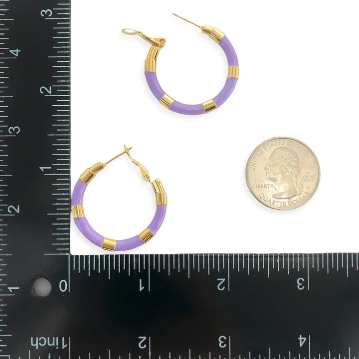 Lavendar Hoop Earrings
