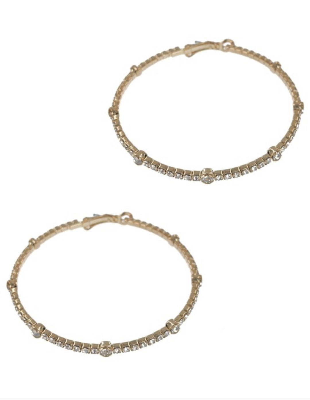 White Rhinestone Hoop Earring
