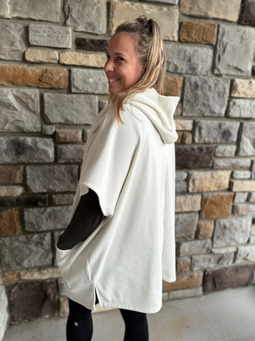 The Laura Hooded Fleece Cape