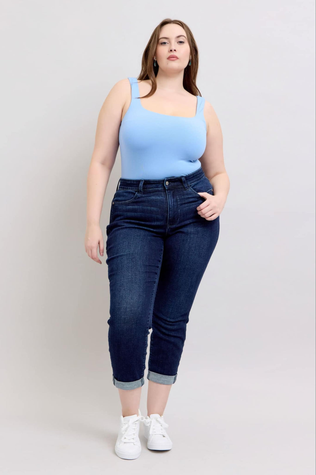 Judy Blue HW Boyfriend Cuffed Denim Jeans