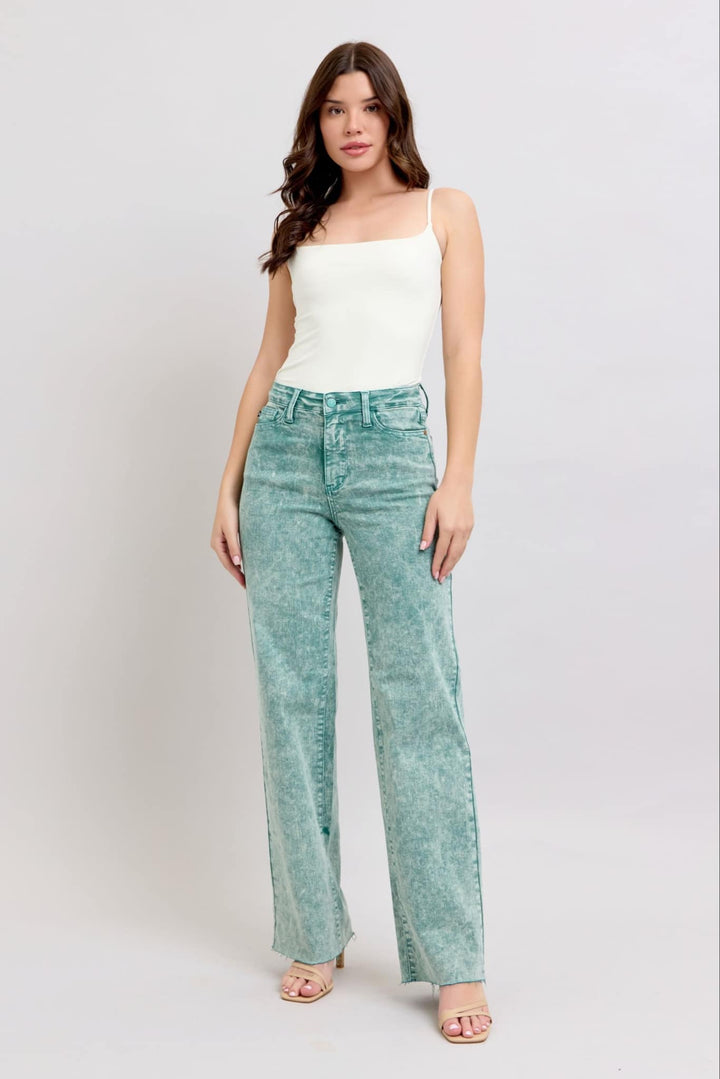 Judy Blue Sea Green Dad Denim Jeans