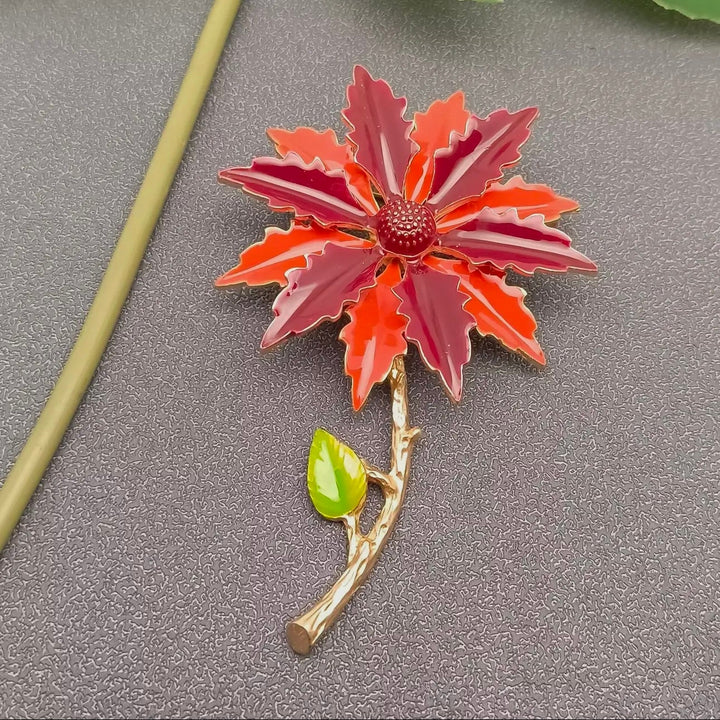 Poinsettia Brooch