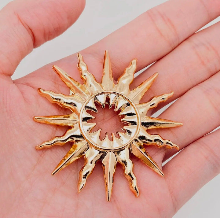 Vintage Hollow Sun Brooch