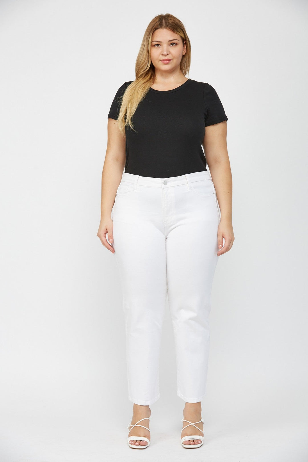 Mica White Ankle Straight Denim Jeans