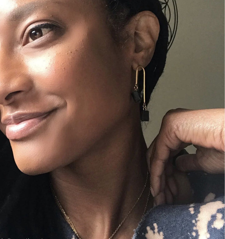 Black Tourmaline "Phases" Earrings