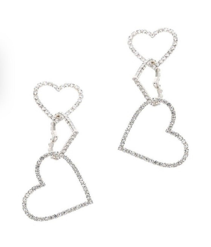 Triple the Love Heart Earrings