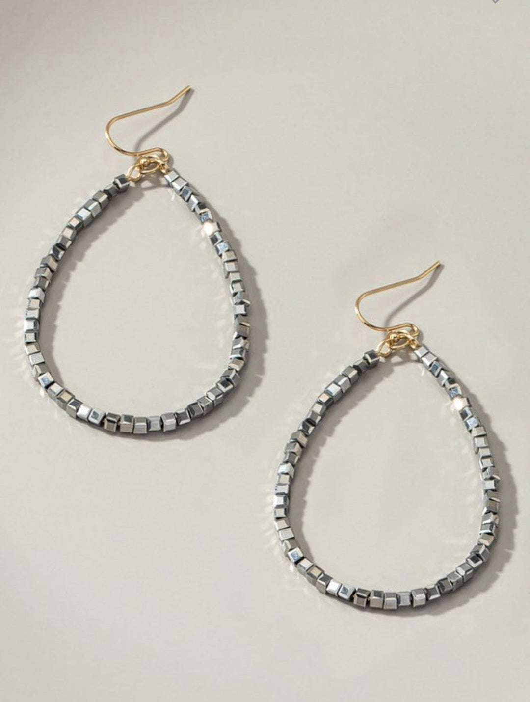 Metallic Teardrop Hoop Earrings