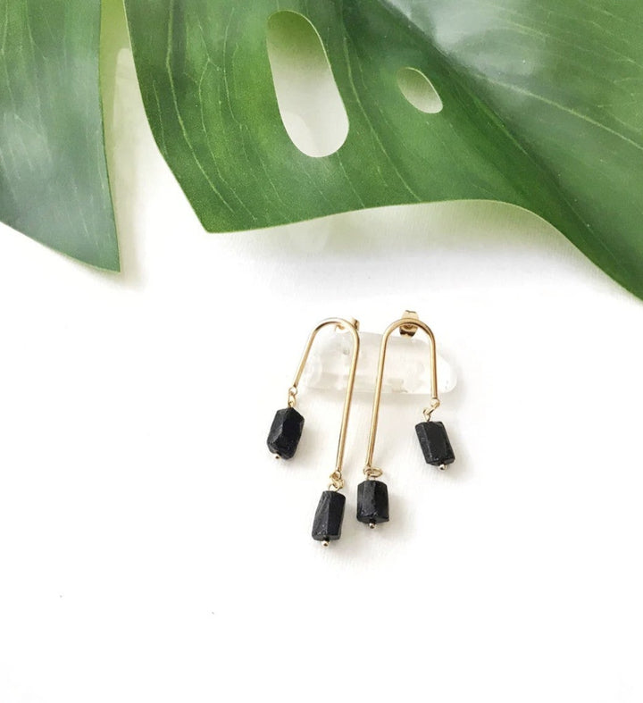 Black Tourmaline "Phases" Earrings