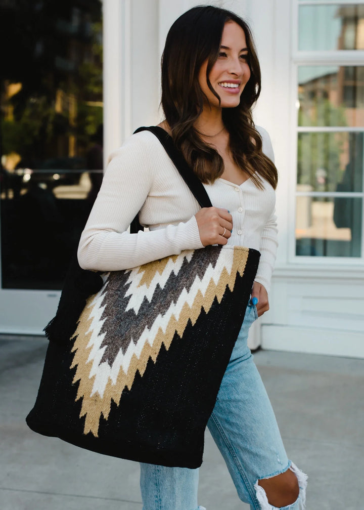 Black Aztec Tote